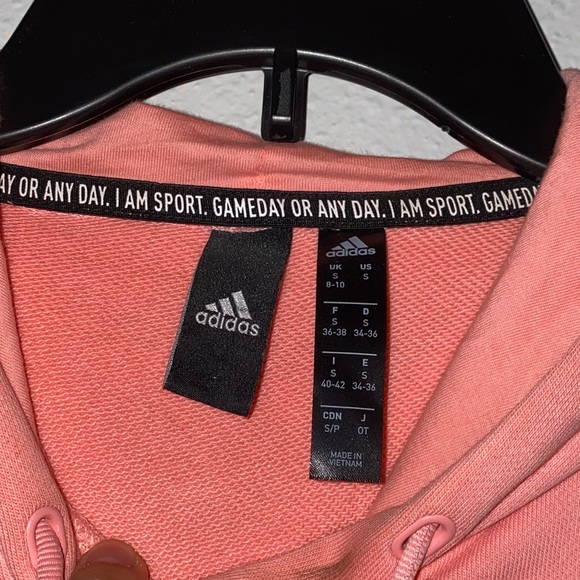 Pink adidas hoodie with hidden pockets - Picture 2 of 6